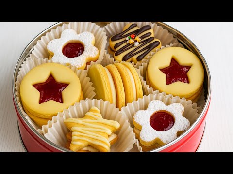🍪 4-Ingredient Danish Butter Cookies — Christmas Cookie Box Edition 🎄