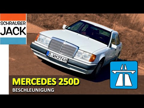 Mercedes W124 250D auf der Teststrecke.