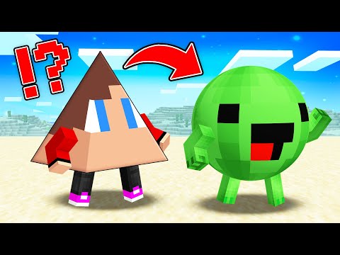 JJ And Mikey Became TRIANGLE vs ROUND Survival Battle in Minecraft Maizen