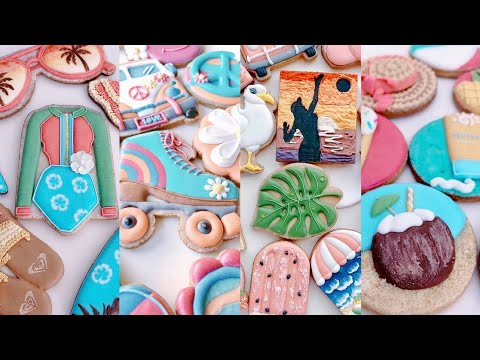 🏖️90 Minutes Satisfying Summer Cookie Decorating~Royal Icing~Cookie Art~Sugar Cookies