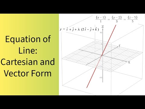 Equation of Line: Vector Form and Cartesian Form
