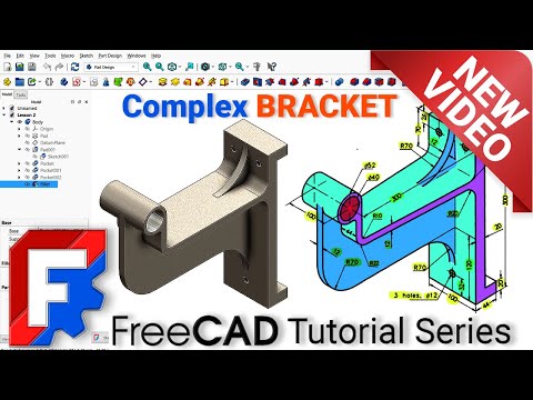FreeCAD Beginner Course | Module 1 – Lesson 4 | Complete 3D Model Bracket | Sketching, Pad, Pocket