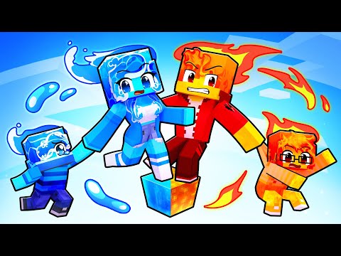 Playing as a ELEMENTAL FAMILY on ONE BLOCK!