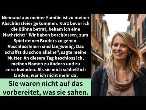 Niemand aus meiner Familie ist zu meiner Abschlussfeier gekommen. Kurz bevor ich die Bühne betrat,