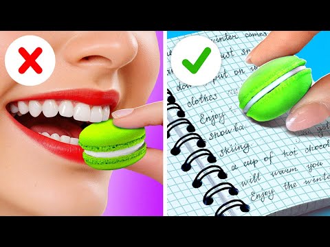 How To Sneak Food And Make Up In Class || Lifehacks For Smart Students By 123 GO! GOLD