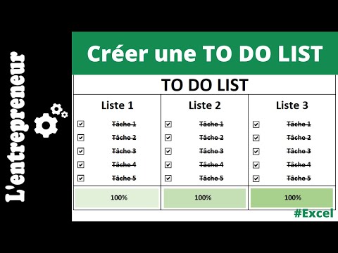 Créer une TO DO LIST sur EXCEL