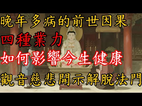 晚年多病的前世因果，四種業力如何影響今生健康，觀音慈悲開示解脫法門。#佛家 #佛學 #佛法 #觀音 #佛學#佛陀#佛學#佛教#禪修知識 #佛學智慧 #佛教文化 #佛學故事#傳統文化#南無阿彌陀佛