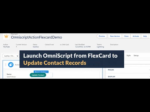 OS68: Launch OmniScript from FlexCard to Update Contact Records || OmniStudio Tutorial 2025