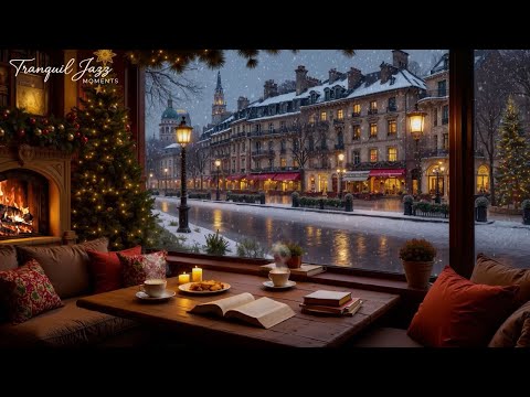 Jazz Music For a Peaceful Holiday ❄️ Snowfall Christmas Fireplace Ambience &amp; Sweet Christmas Jazz