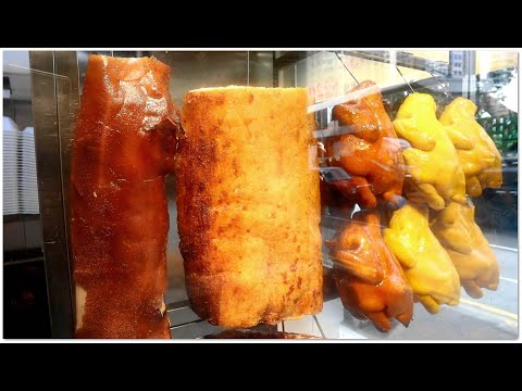 Hong Kong Roast Pork Rice Very Good Yummy Hong Kong Food 打工仔飯堂 五寶飯四寶飯好受歡迎 燒腩仔飯燒鵝瀨粉價錢不貴 香港美食 棋華燒鵝餐室
