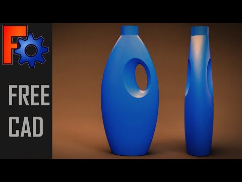 Freecad for beginer - Create a bottle shape with handle.