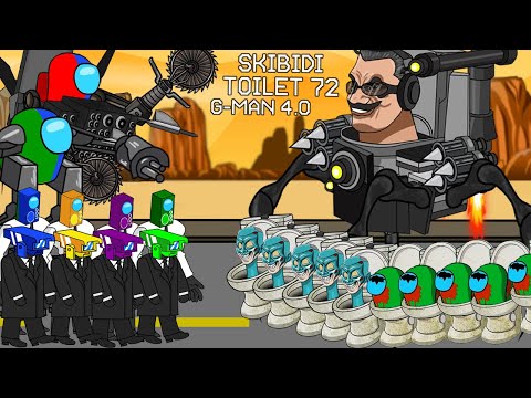 AMONG US USES SHIELD TO FEND AGAINST GMAN 4.0'S ATTACK | AMONG US ANIMATION