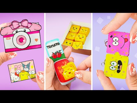 DIY/miniature craft/Paper craft/how to make /Easy craft ideas/Kuromi vs Melody/Tiny DIY Craft #22