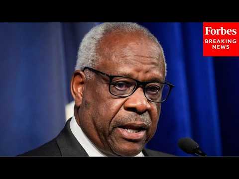 Justice Clarence Thomas Asks Question During Oral Arguments In Key Gun Rights Case