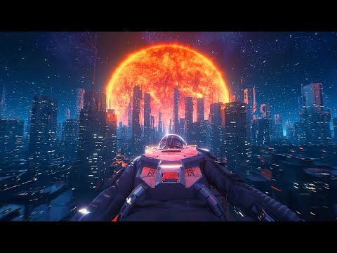 Cyberpunk City Flying - 12 Hours - 4K Ultra HD