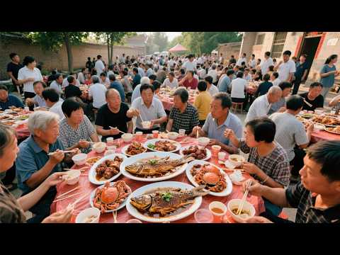 随200来河南农村吃大桌～380一桌 黄河大鲤鱼 五香溜达鸡 5斤的大肘子吃的太爽了哈哈！【我是忐忑妞】