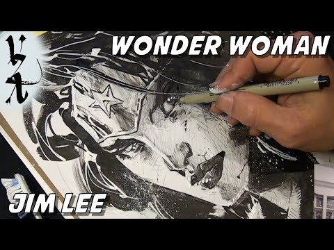 Jim Lee drawing Wonder Woman Smear