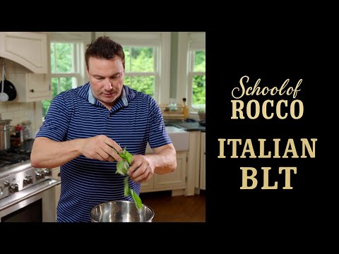 School of Rocco – Italian BLT Salad | Burrata, Lettuce & Tomato with Fresh Basil & Tomato Emulsion