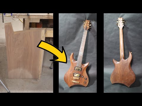 Making an Entire Guitar from One Piece of Wood - The Wyvern - Walnut [Full Build]