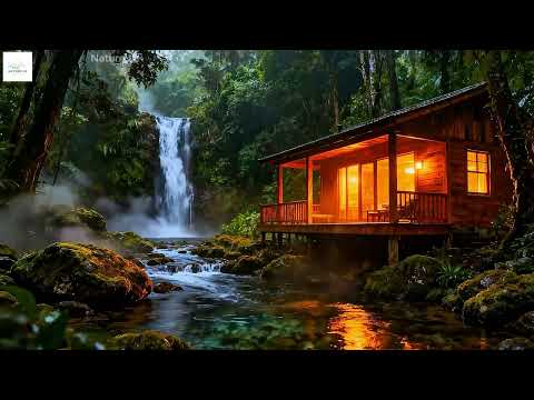 Sleep Music with Waterfall & Forest Breeze #relaxingmusic #deepsleepmusic #nature