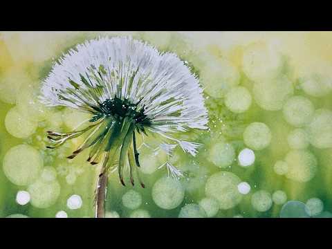 Atmospheric Fun Dandelion Watercolour Tutorial 🌼🎨