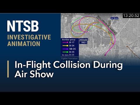NTSB Animation - In-Flight Collision During Air Show Accident Animation