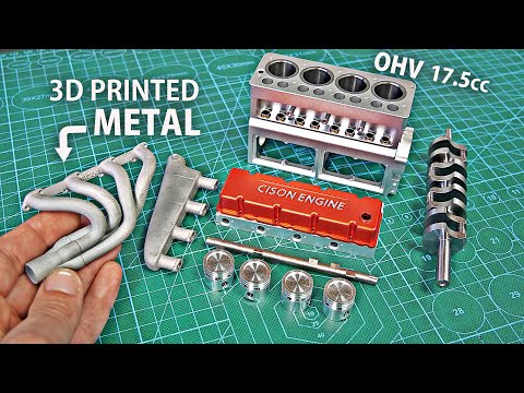 Miniature 17.5cc OHV Engine Assembly & RUN - KILLER Sound!