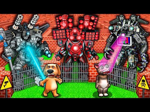 SURVIVAL MAZE of UPGRADED TITAN BOSS vs SKIBIDI TOILET and TV & SPEAKER MAN in MINECRAFT animation