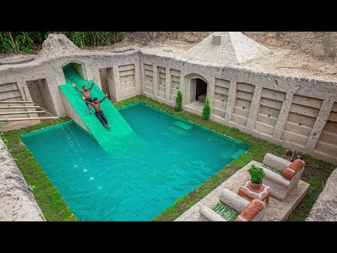 How I Built A Million Dollars Underground Tunnel Water Slide Park into Swimming Pool House