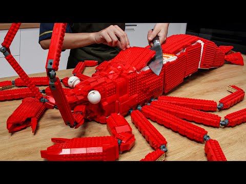 $1000 The World's Best GIANT Lobster Sushi IRL LEGO RARE ASMR Stop Motion Cooking
