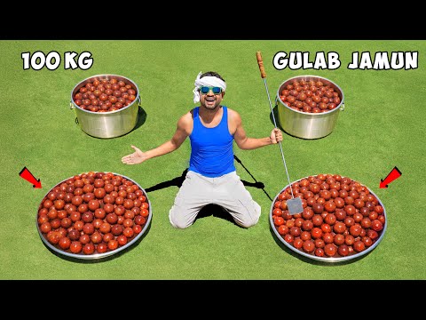 100 Kg Gulab Jamun Making Challenge 🤤 - घर पर बनाये स्वादिष्ट गुलाब-जामुन । With Team