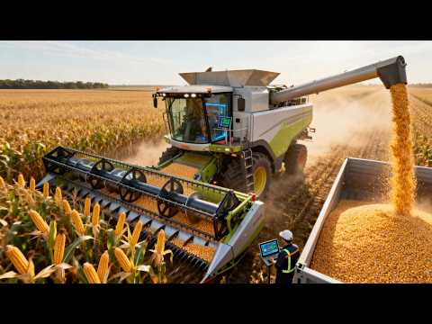 Inside a High-Tech Corn Harvester: From Standing Crops to Clean Grain (Full Process)