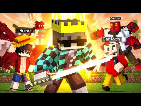 I Got BANNED in 'Anime VS Cartoon' Minecraft Server!