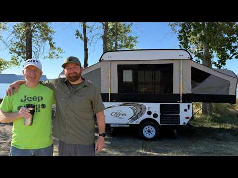 Overnight in a Pop-Up Camper with my dad | Boating on Banks Lake