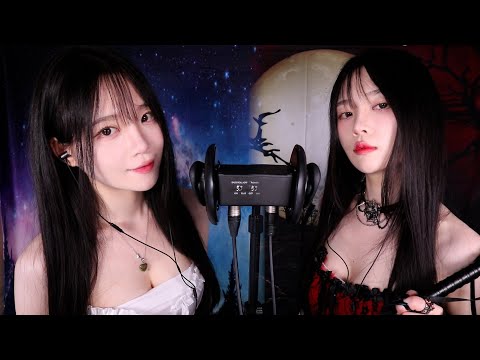 ASMR(Sub✔) Twin Ear Blowing, Ear Suction & Mouth Sounds for Instant Tingles