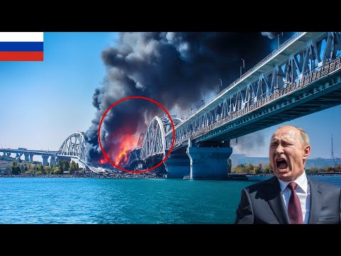 Crimean Bridge Collapsed! US F-35 Jets Help Ukraine Destroy Bridge as Russian Troops Cross.