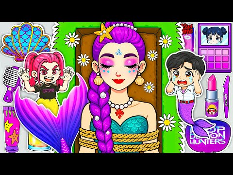 Paper DIY💖KPOP DEMON HUNTERS Rumi Mermaid Skincare Makeup Blind Bag Unboxing RESCUING RUMI FROM MIRA