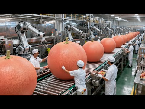 Inside The Large-Scale Factory – From Fresh Grapefruits To Popular Grapefruit Juice (Full Process)