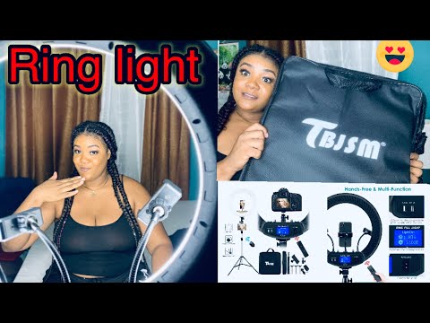 Tbjsm 18” Ring Light | unboxing with Stand,Camera Holder, 3 Phone Holder, Tablet and 2 remote