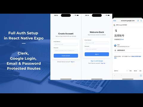 Full Auth Setup in React Native Expo — Clerk, Google Login, Email & Protected Routes