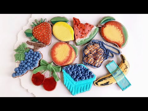 🥭10 Fruit Cookies~Satisfying Cookie Decorating with Royal Icing~Cookie Art #diy #cookie #sugarcookie