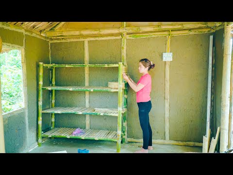 Build bamboo cabinets to make racks for utensils in the bamboo house