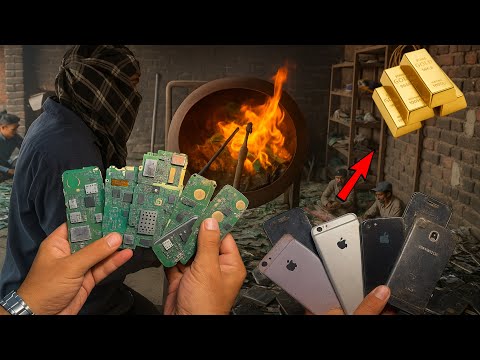 The Complete Procedure to Extract GOLD from Scraped Mobile Phones | Recycling Scrap Phones for Gold