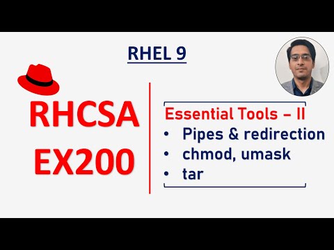 RHCSA Exam Questions on pipes and redirection, chmod and umask || tar || RHEL 9