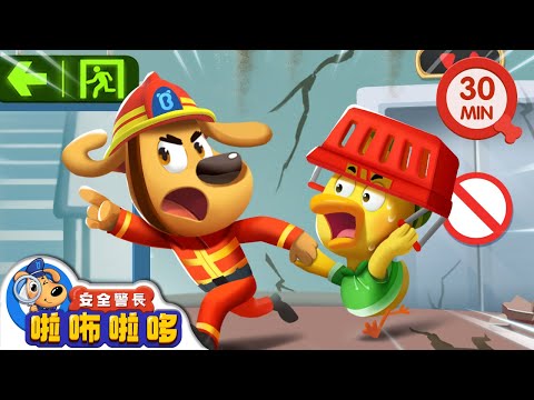 【新劇集】商場地震避險救援 | 地震來了不要慌 | 寶寶好習慣 | 動畫 | 卡通 | 安全警長啦咘啦哆