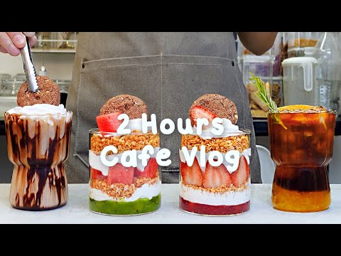 🌺지치고 힘들 땐 음료 ASMR로 힐링해요/주중의 여유로움/2시간 모음💐2 Hours Vlog/Cafe Vlog/ASMR/Tasty Coffee