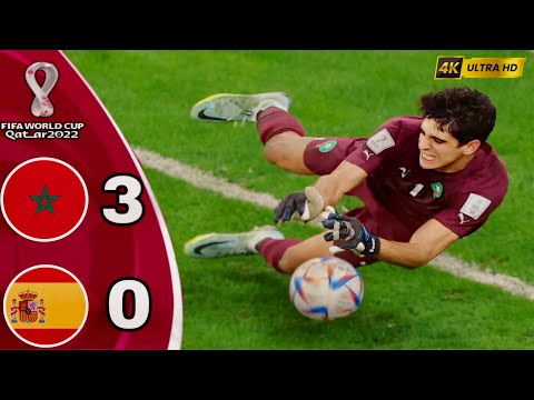 أسود الأطلس🦁تتألق وتقصي إسبانيا من كأس العالم 2022 بركلات الجزاء جودة 4K مع تعليق اسطوري🎙️