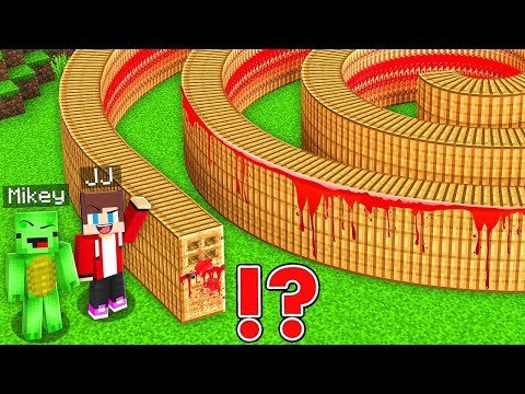JJ and Mikey GOT into SECRET SCARY SPIRAL DOOR in Minecraft Challenge - Maizen JJ and Mikey