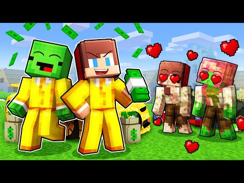 POOR JJ and Mikey Girls FELL in Love With RICH - Minecraft Maizen Animations