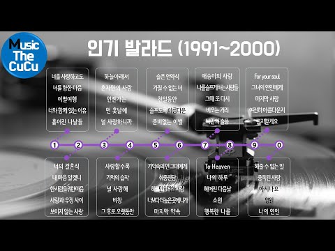 ★실시간 가사★ 1990년대 인기 발라드 모음 (1991~2000년) ※ 플레이리스트는 고정댓글을 클릭해 주세요! @MusicTheCuCu